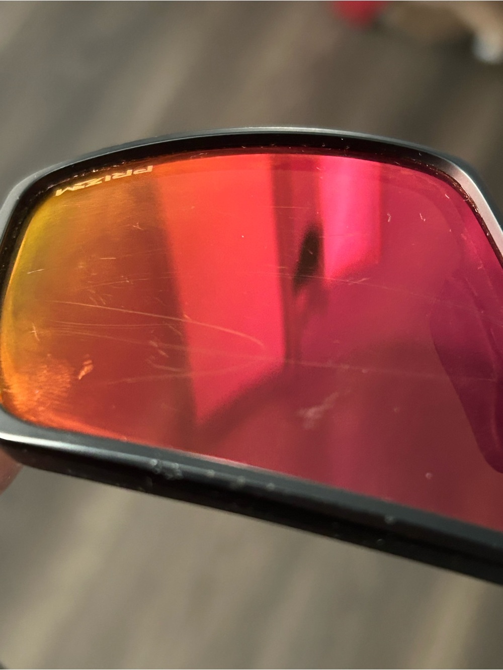 Oakley Men's Black Frame Sunglasses with Red Lenses - Shield Style - Picture 7 of 11